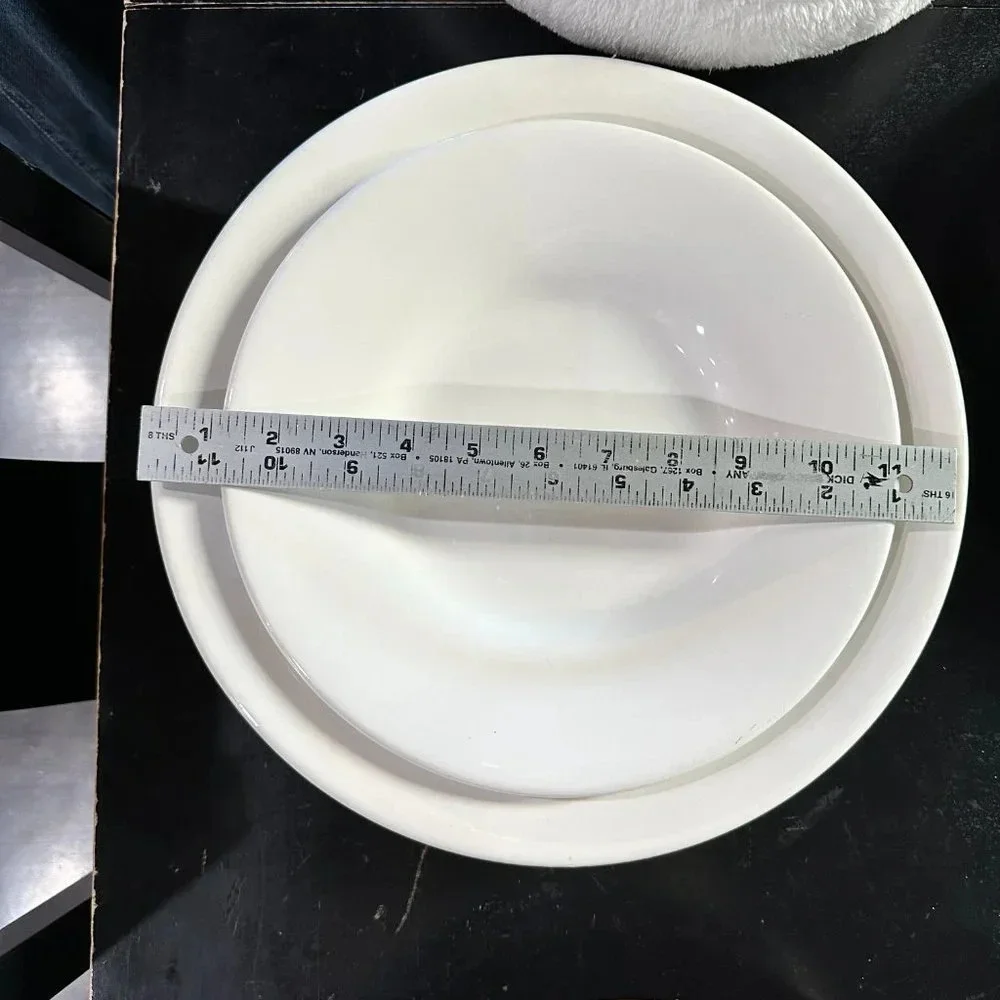 3 Pottery Barn Sausalito Plates - Dinner & Side/Soup/Rimmed Bowl White